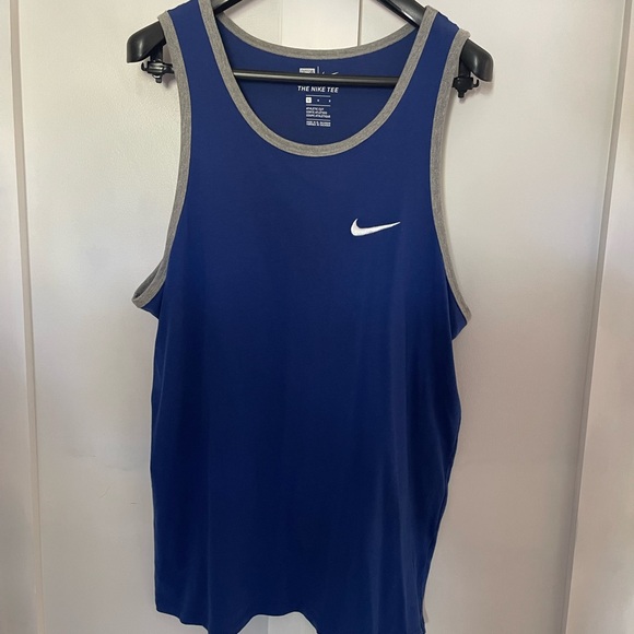 Nike Tank Top Cooperstown Collection Royal Blue Grey LARGE Mens - Picture 1 of 5